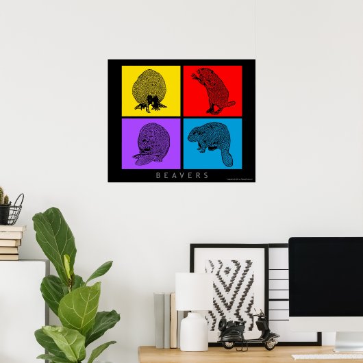 Buntes Biber Poster (Heimbüro)