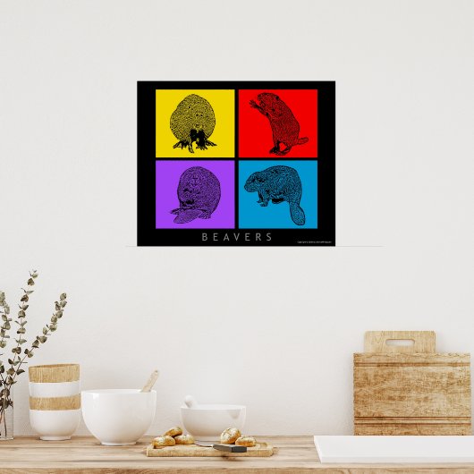 Buntes Biber Poster (Küche)