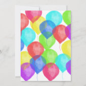 Buntes Birthday Balloon Party Einladung (Rückseite)