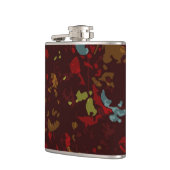 Buntes Blätter und Blumen gegen Tarnung Flachmann (Links)