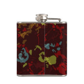 Buntes Blätter und Blumen gegen Tarnung Flachmann (Rückseite)