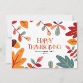 buntes Blätterteig glücklich Erntedankfest Karte (Vorderseite)