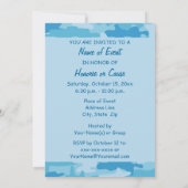 Buntes blaues Camouflage-Tarnungs-Party-Ereignis Einladung (Rückseite)