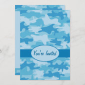 Buntes blaues Camouflage-Tarnungs-Party-Ereignis Einladung (Vorne/Hinten)
