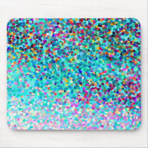 Buntes blaues mehrfarbiges abstraktes Kunst-Muster Mousepad