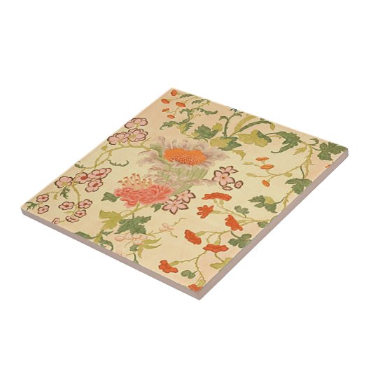 Buntes Blumen-Märchenland Fliese (Seite)