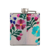 Buntes Blumen-Muster Flachmann (Rückseite)