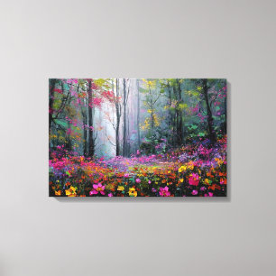Buntes Blumen-Naturszenen-Wandbild – Szenische Flo Leinwanddruck