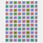 Buntes Blumen-Pop-Art-Muster Fleecedecke (Vorderseite)