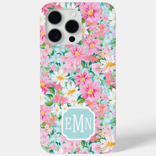 Buntes Blumengarten-Monogramm  Case-Mate iPhone Hülle (Rückseite)