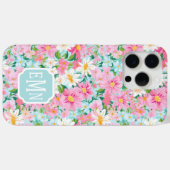 Buntes Blumengarten-Monogramm  Case-Mate iPhone Hülle (Rückseite (Horizontal))