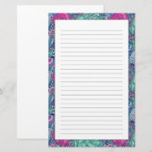 Buntes Blumengekritzel-Muster Briefpapier (Vorne/Hinten)