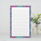 Buntes Blumengekritzel-Muster Briefpapier (Stehend Vorderseite)