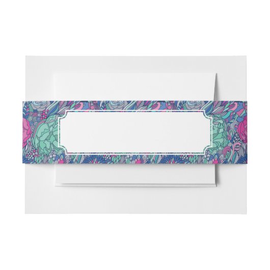 Buntes Blumengekritzel-Muster Einladungsbanderole (Vorderseite Beispiel)