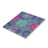 Buntes Blumengekritzel-Muster Fliese (Seite)