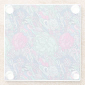 Buntes Blumengekritzel-Muster Glasuntersetzer (Rückseite)