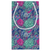 Buntes Blumengekritzel-Muster Kleine Geschenktüte (Rückseite)