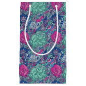 Buntes Blumengekritzel-Muster Kleine Geschenktüte (Vorderseite)