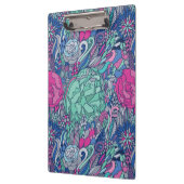 Buntes Blumengekritzel-Muster Klemmbrett (Links)