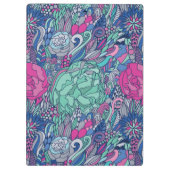 Buntes Blumengekritzel-Muster Klemmbrett (Rückseite)