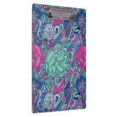 Buntes Blumengekritzel-Muster Klemmbrett (Rechts)