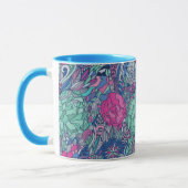 Buntes Blumengekritzel-Muster Tasse (Links)