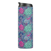 Buntes Blumengekritzel-Muster Thermosbecher (Nach rechts gedreht)