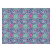 Buntes Blumengekritzel-Muster Tischdecke (Vorderseite (Horizontal))