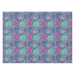 Buntes Blumengekritzel-Muster Tischdecke