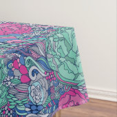 Buntes Blumengekritzel-Muster Tischdecke (Beispiel)