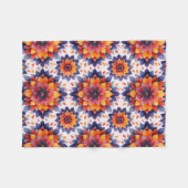 Buntes Blumenmandala Fleecedecke (Vorderseite (Horizontal))