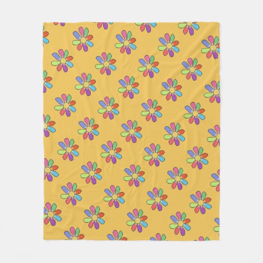 Buntes Blumenmuster auf irgendeiner Farbe Fleecedecke (Vorderseite)
