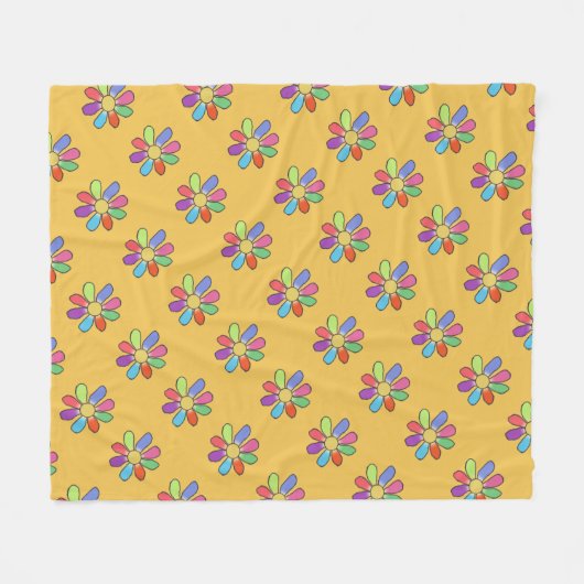 Buntes Blumenmuster auf irgendeiner Farbe Fleecedecke (Vorderseite (Horizontal))