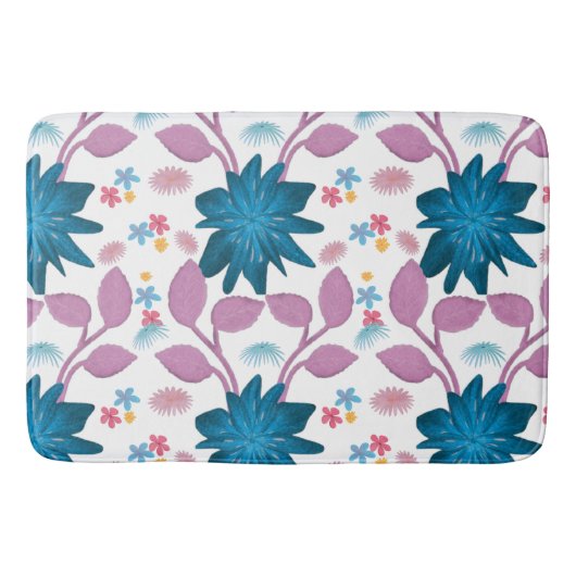 Buntes Blumenmuster Badematte (Vorderseite)