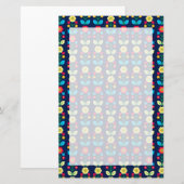 Buntes Blumenmuster Briefpapier (Vorne/Hinten)