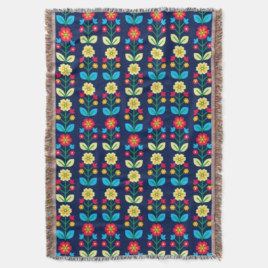 Buntes Blumenmuster Decke (Vorderseite Vertikal)