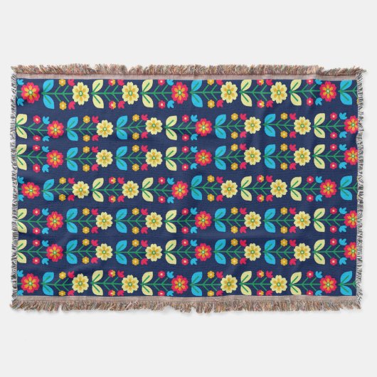 Buntes Blumenmuster Decke (Vorderseite)