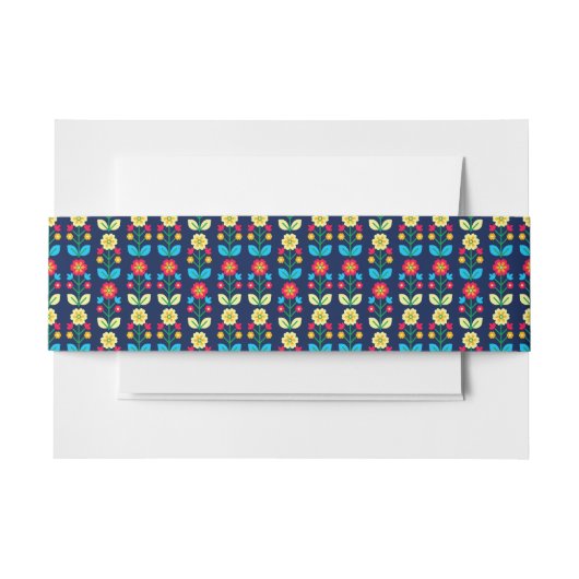 Buntes Blumenmuster Einladungsbanderole (Vorderseite Beispiel)