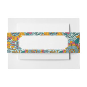 Buntes Blumenmuster Einladungsbanderole
