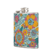 Buntes Blumenmuster Flachmann (Links)