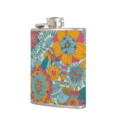 Buntes Blumenmuster Flachmann (Links)