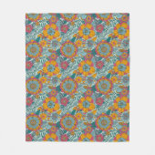 Buntes Blumenmuster Fleecedecke (Vorderseite)