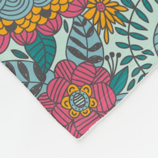 Buntes Blumenmuster Fleecedecke (Ecke)