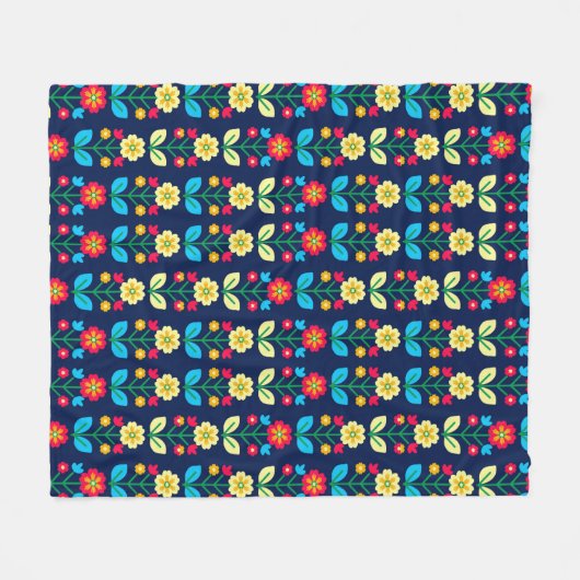 Buntes Blumenmuster Fleecedecke (Vorderseite (Horizontal))