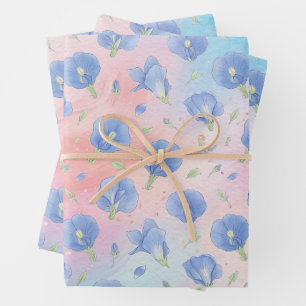Buntes Blumenmuster-Geschenkpapier Geschenkpapier Set