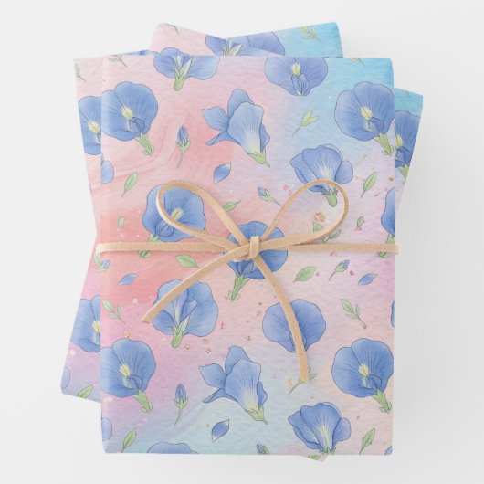 Buntes Blumenmuster-Geschenkpapier Geschenkpapier Set (Beispiel)