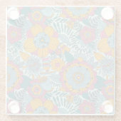 Buntes Blumenmuster Glasuntersetzer (Rückseite)