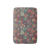 Buntes Blumenmuster in der Cartoonart Badematte (Vorderseite Vertikal)