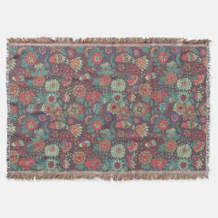 Buntes Blumenmuster in der Cartoonart Decke