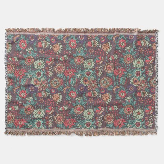 Buntes Blumenmuster in der Cartoonart Decke (Vorderseite)